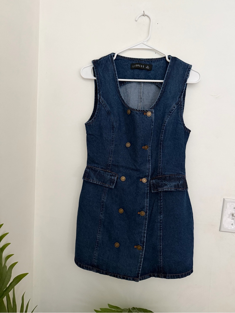 Lioness Dark Blue Double-Breasted Denim Mini Dress